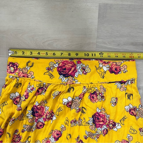 Modcloth Yellow Floral Swinging Saddles Midi Skirt - Picture 7 of 7